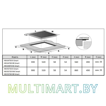 Индукционная варочная панель Korting HIB 95750 BW Smart картинка 2